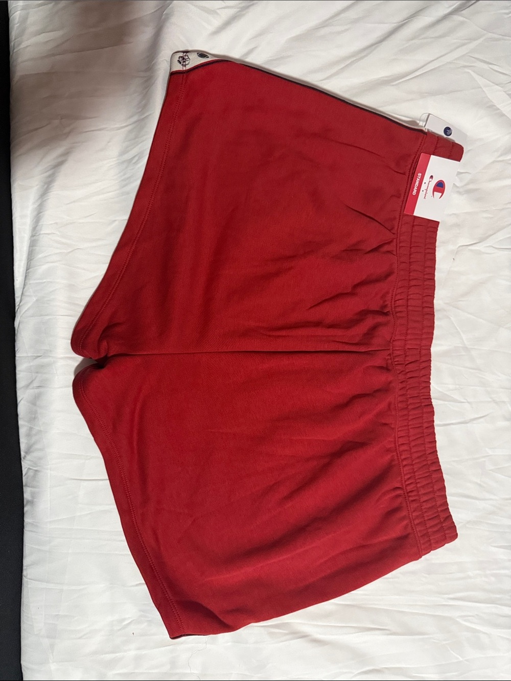 Champion Red Women's Athletic Shorts with Contrast Trim - Picture 5 of 5